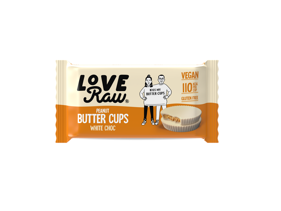 LoveRaw White Choc Peanut Butter Cups 34g