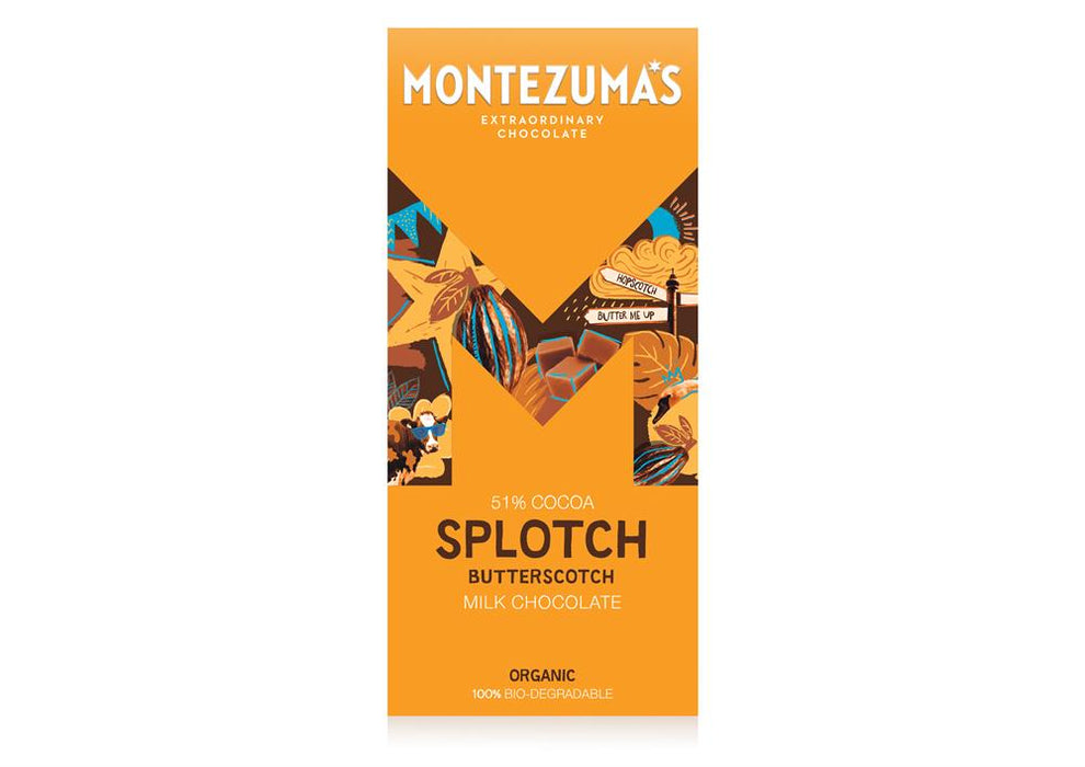 Montezumas Chocolate Splotch 54% with Butterscotch 90g