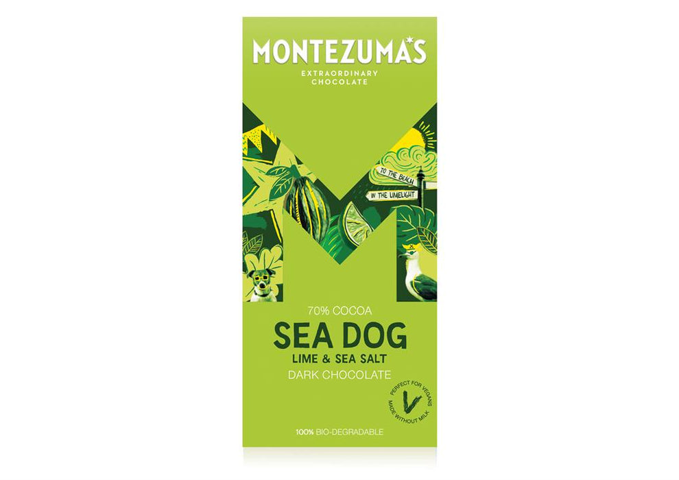 Montezumas Chocolate Sea Dog Dark, Sea Salt & Lime 90g
