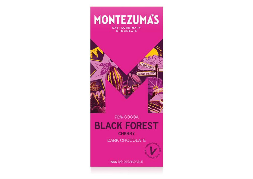 Montezumas Chocolate Black Forest Dark with Cherry 90g