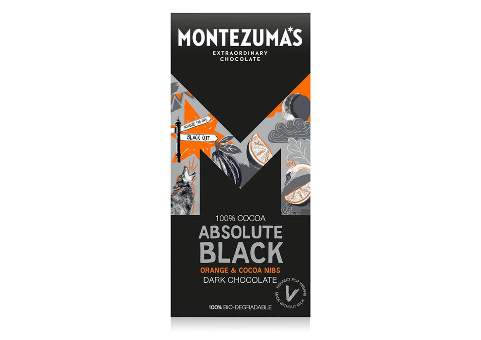 Montezumas Chocolate Absolute Black Nibs & Orange 90g