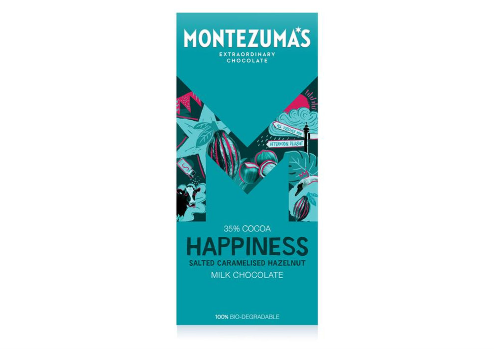 Montezumas Chocolate Happiness Milk with Salt Hazle 90g