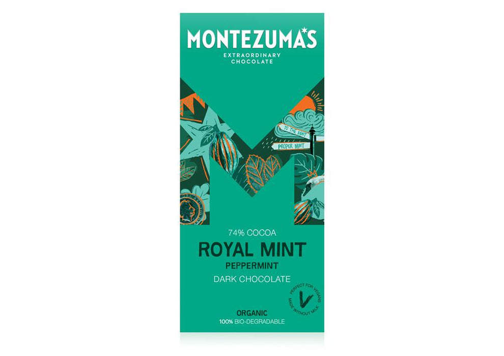 Montezumas Chocolate Royal Mint 74% with Mint 90g