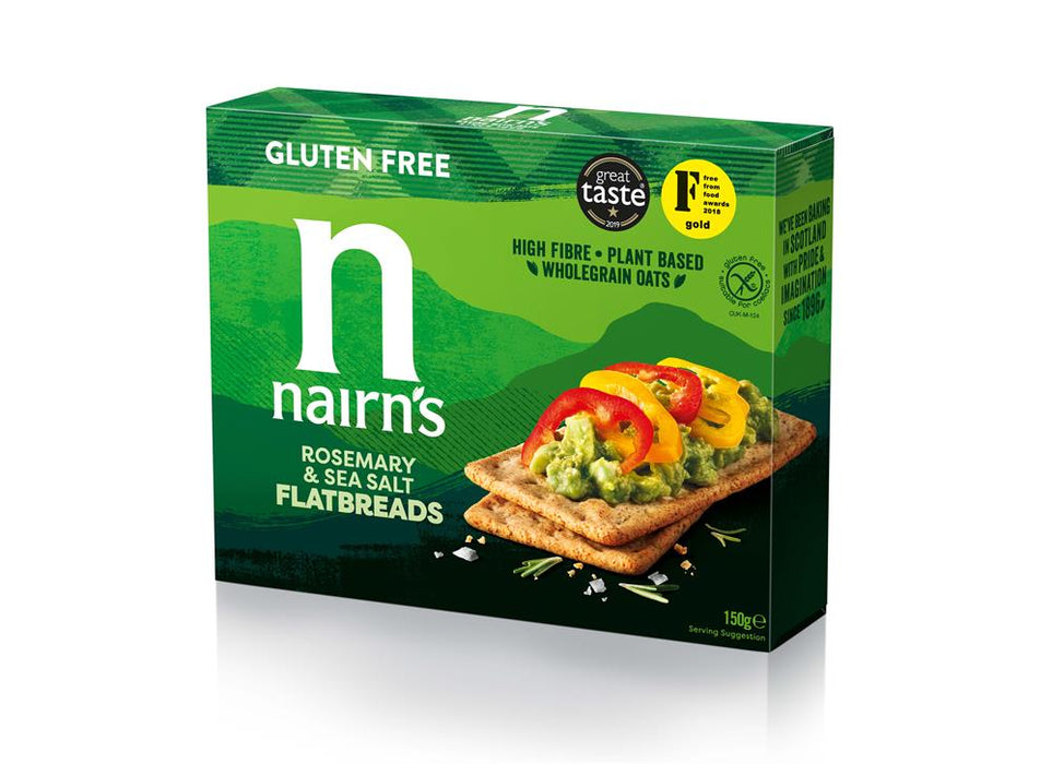 Nairns Gluten FRee Flat Bread Roesmary & Salt 150g