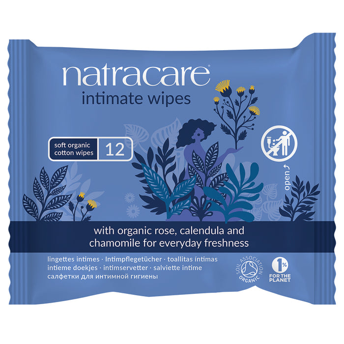 Natracare Cotton Intimate Wipes x 12 Pack