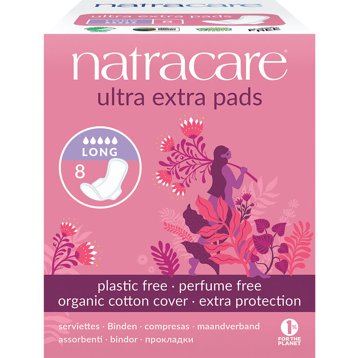 Natracare Ultra Extra Pads Long x 8 Pack