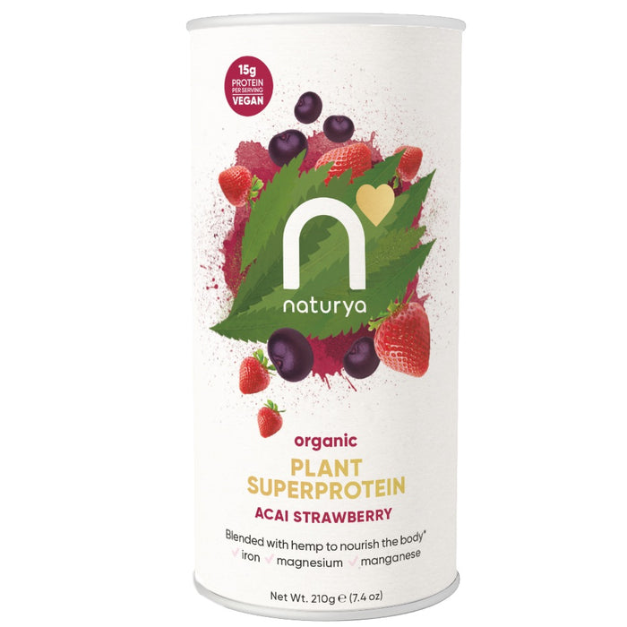 Naturya Organic Plant Protein Acai Straw 210g