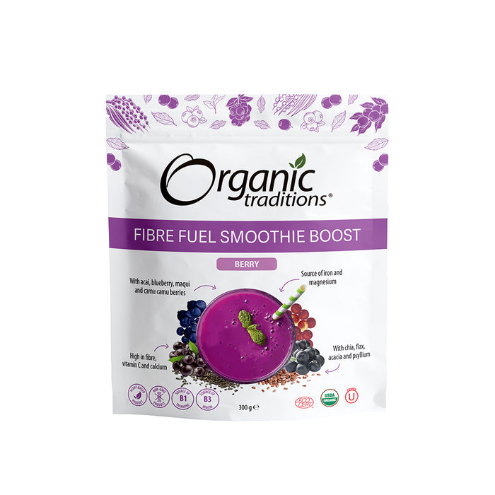 Organic Traditions Fibre Fuel Smoothie -Berry 300g