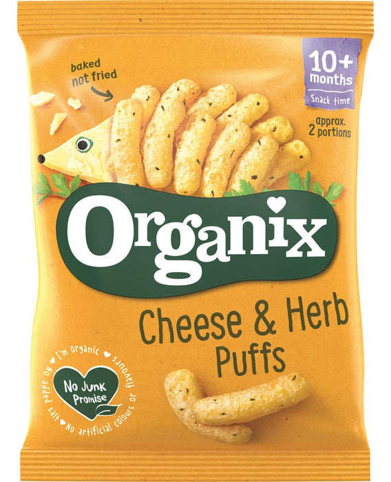 Organix Cheese/Herb Toddler Corn Puffs 15g