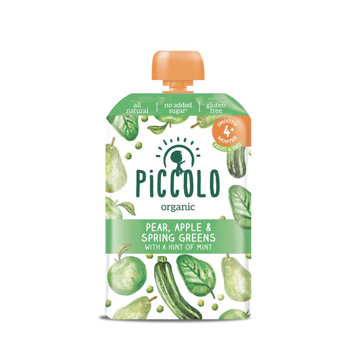 Piccolo Spring Greens, Pear & Apple 100g