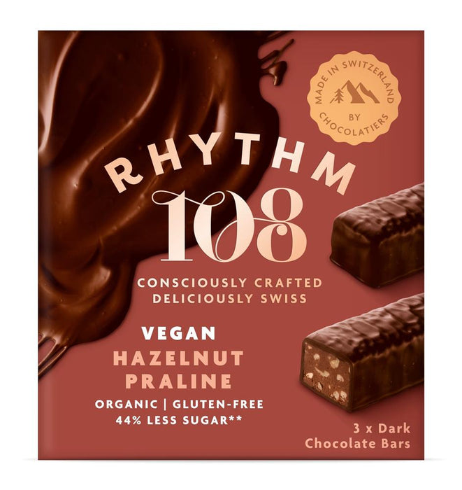 Rhythm 108 Multi-pack Choc Bar Hazelnut 99g