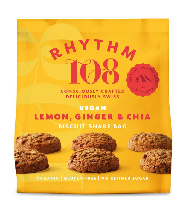 Rhythm 108 Lemon Chia Tea Biscuit Bag 135g