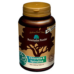Rainforest Foods Organic Chlorella & Spirulina 300 tablets