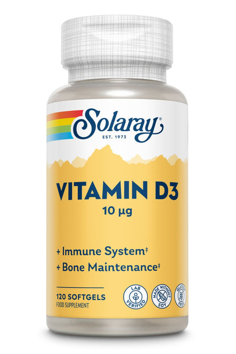 Solaray Vitamin D3 400iu 120softgels