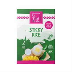 Thai Taste Sticky Rice 200g package featuring gluten-free, vegan sticky rice for health-conscious cooking.