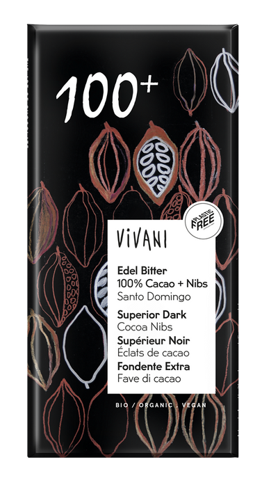 Vivani Superior Dark 100+ with cocoa 80g