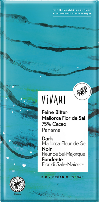 Vivani Dark 75% Panama, Fleur del Sel 80g