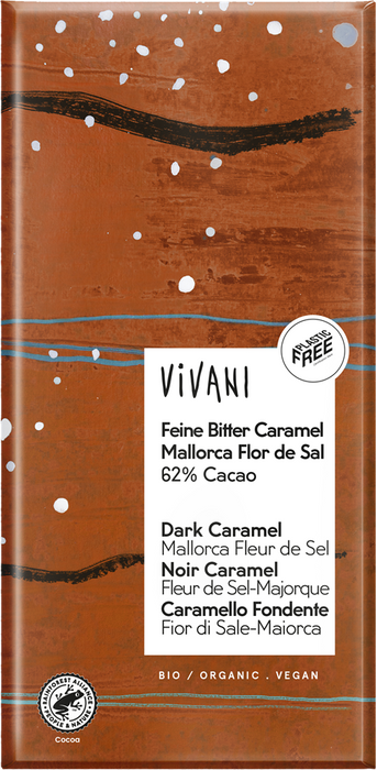 Vivani Dark Caramel,62%, Fleur de Sel 80g