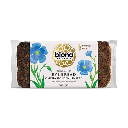 Biona Organic Rye Bread with Omega Golden Linseed 500g