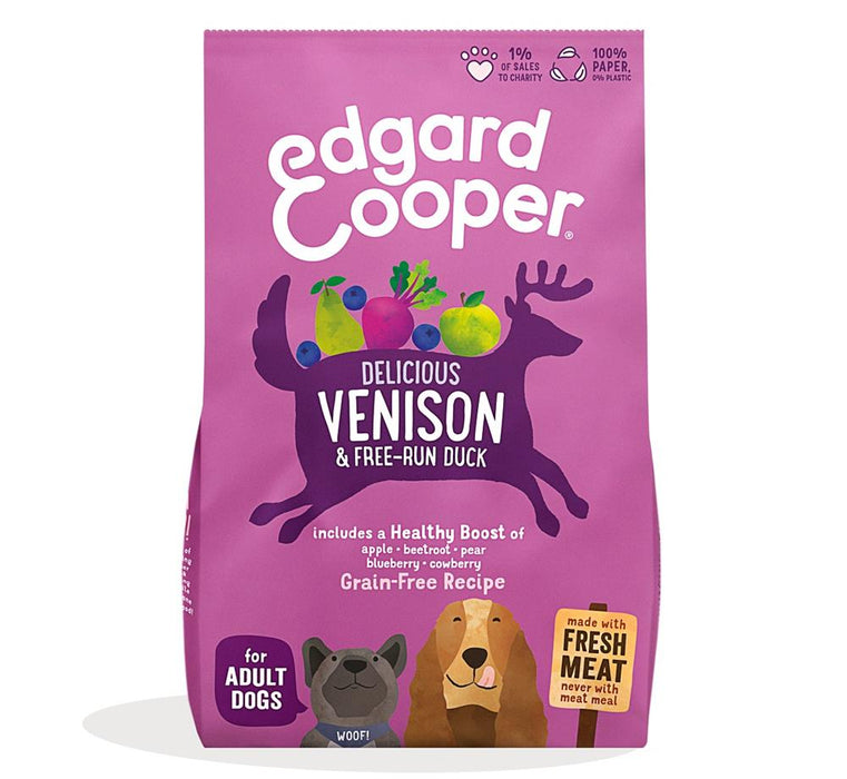 Edgard and Cooper Dry Dog Food Venison & Duck 1kg