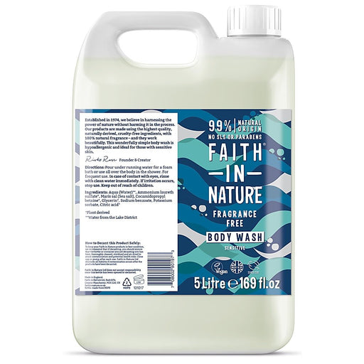 Faith In Nature Fragrance Free Body Wash 5L