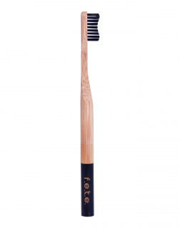 FETE Single Medium Bristle Bamboo Toothbrush – Black