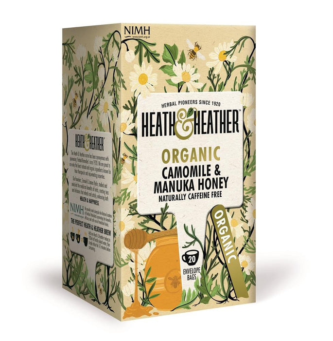 Heath & Heather Organic Camomile & Manuka Honey Tea 20 bags