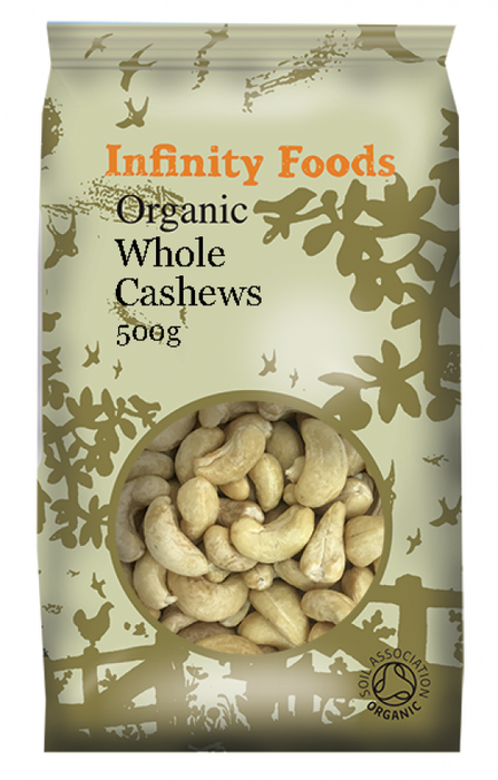 Infinity Foods Organic Whole Cashews 500g