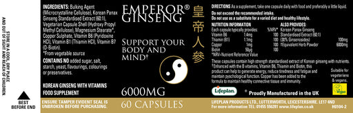 Lifeplan Emperor Ginseng 6000mg 60 caps