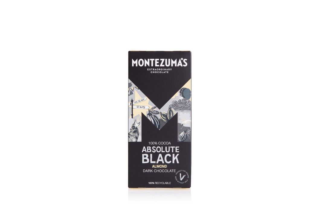 Montezuma's 100% Cocoa Bar with Almonds: Absolute Black 100g