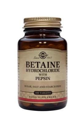 Solgar Betaine Hydrochloride with Pepsin 100 tabs