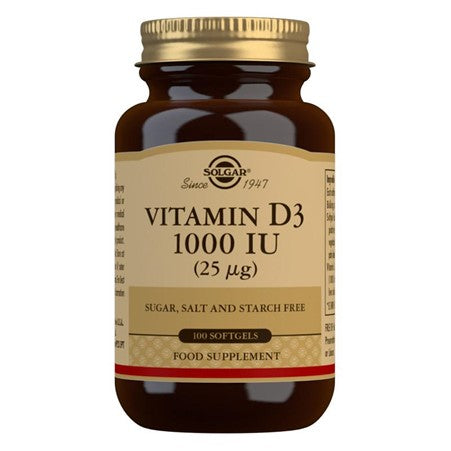 Solgar Vitamin D3 25ug (1000iu) 100 softgels