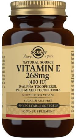 Solgar Vitamin E 268mg (400iu) 50 Vegetarian Softgels
